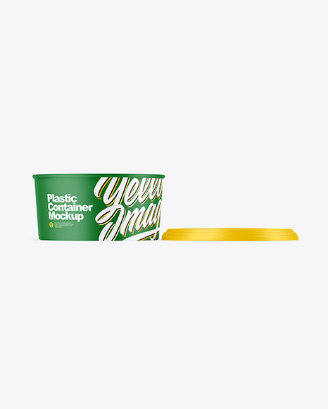 Opened Matte Plastic Container Mockup