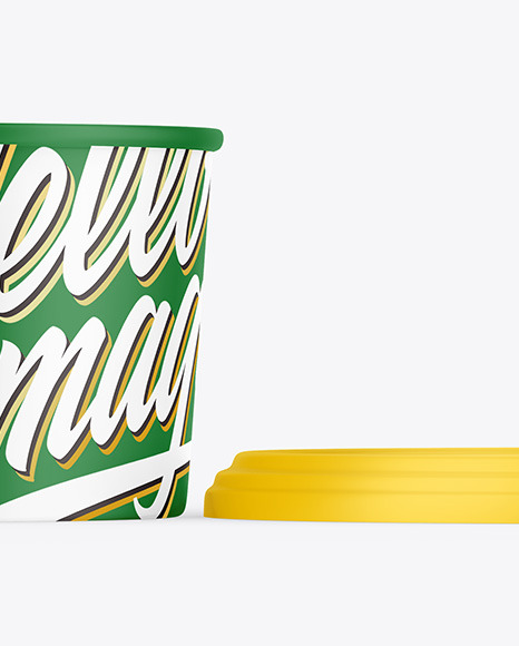 Opened Matte Plastic Container Mockup PSD #6