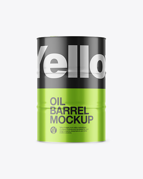 Metallic Oil Barrel Mockup