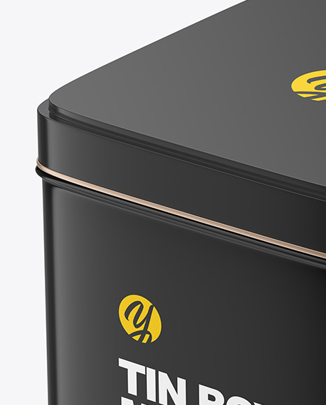 Glossy Square Tin Box Mockup PSD #1