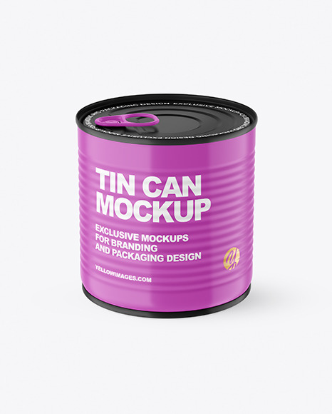 Matte Tin Can With Pull Tab Mockup PSD #2