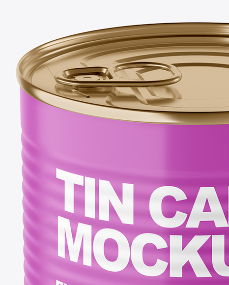 Matte Tin Can With Pull Tab Mockup PSD #6
