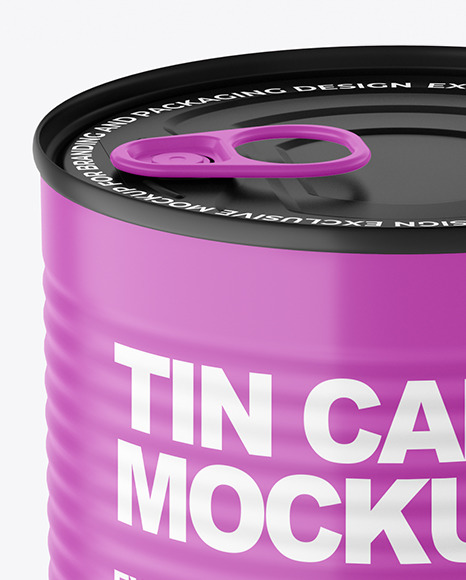 Matte Tin Can With Pull Tab Mockup PSD #7
