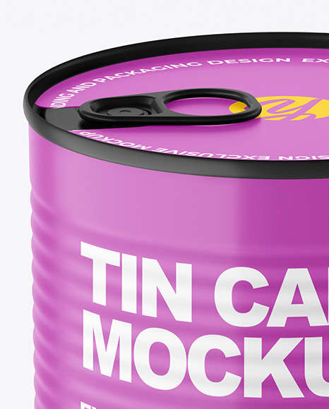 Matte Tin Can With Pull Tab Mockup PSD #5