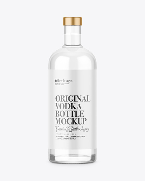 Clear Glass Vodka Bottle Mockup