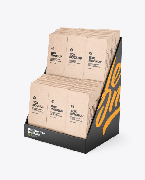 Display Box w  Boxes Mockup   Half Side View PSD #2