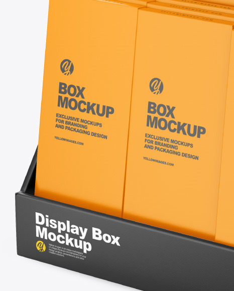 Display Box w  Boxes Mockup   Half Side View PSD #7