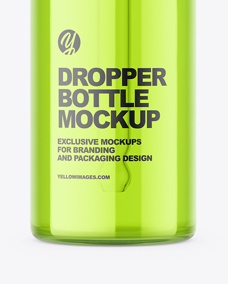 Clear Glass Dropper Bottle Mockup cosmetic 86350
