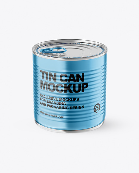 Metallic Tin Can With Pull Tab Mockup PSD #2