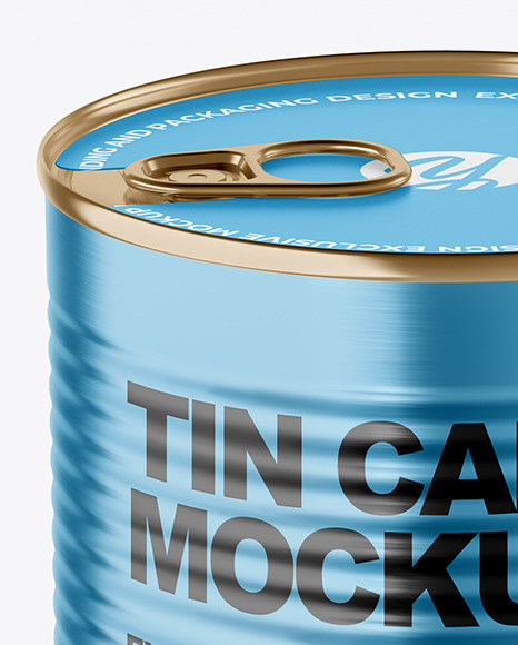Metallic Tin Can With Pull Tab Mockup PSD #1