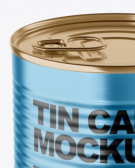Metallic Tin Can With Pull Tab Mockup PSD #6
