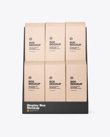 Display Box w  Boxes Mockup   Front View PSD #2