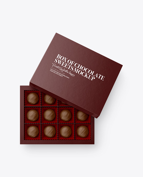 Box of Chocolate Sweets Mockup PSD #2