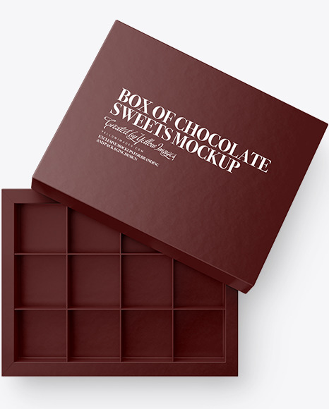 Box of Chocolate Sweets Mockup PSD #3