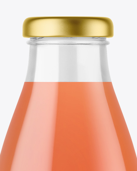 Clear Glass Bottle with Grapefruit Juice Mockup PSD #1
