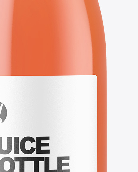 Clear Glass Bottle with Grapefruit Juice Mockup PSD #6