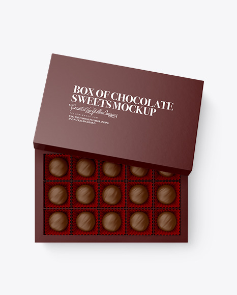 Box of Chocolate Sweets Mockup