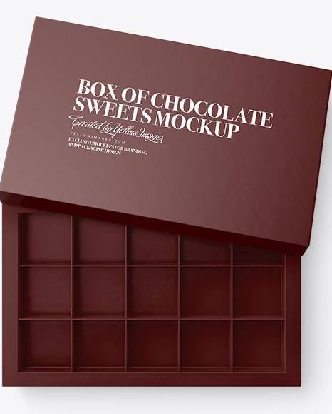 Box of Chocolate Sweets Mockup PSD #2