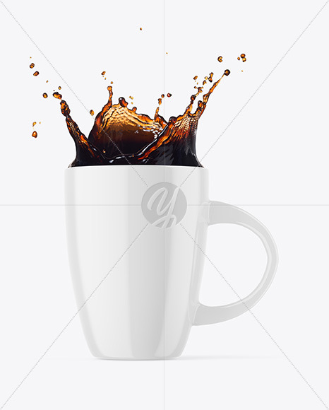 Glossy Mug w  Coffee Splash Mockup PSD #3