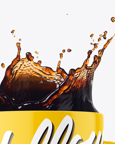 Glossy Mug w  Coffee Splash Mockup PSD #7