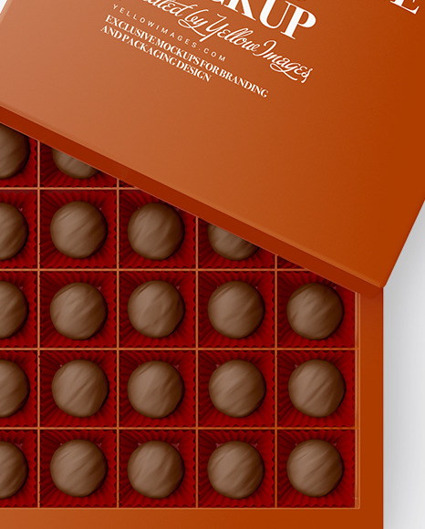 Box of Chocolate Sweets Mockup PSD #1