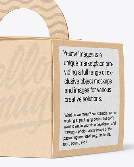 Kraft Paper Box w  Handle Mockup PSD #1