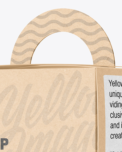 Kraft Paper Box w  Handle Mockup PSD #6