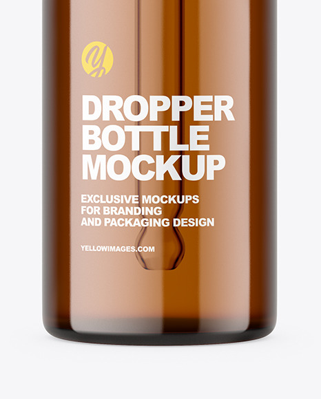 Amber Glass Dropper Bottle Mockup PSD #1