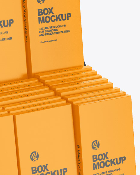 Display Box w  Boxes Mockup   Half Side View PSD #1