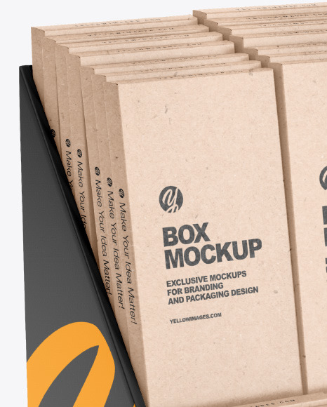 Display Box w  Boxes Mockup   Half Side View PSD #6