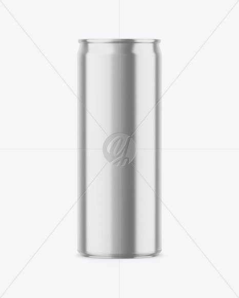 250ml Glossy Metallic Drink Can Mockup PSD #3