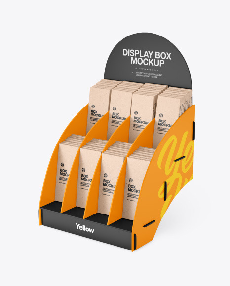 Display Box w  Boxes Mockup   Half Side View PSD #2