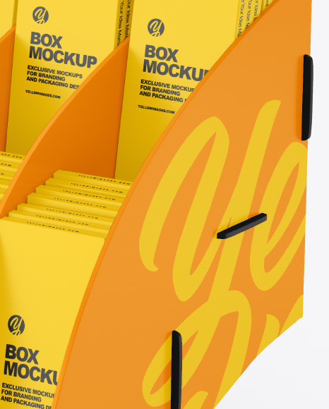 Display Box w  Boxes Mockup   Half Side View PSD #1