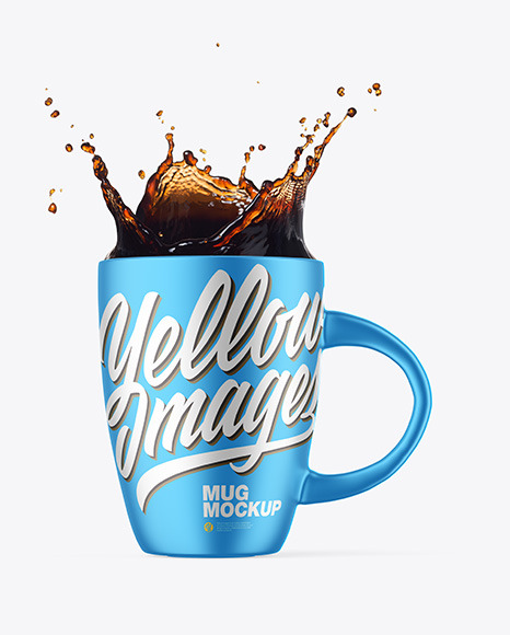 Metallic Mug w/ Coffee Splash Mockup