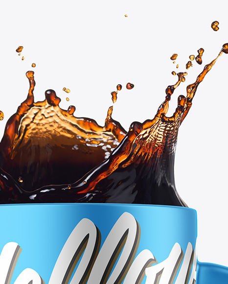 Metallic Mug w  Coffee Splash Mockup PSD #7