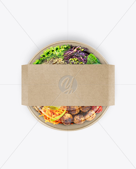 Paper Bowl With Lunch Mockup PSD #1