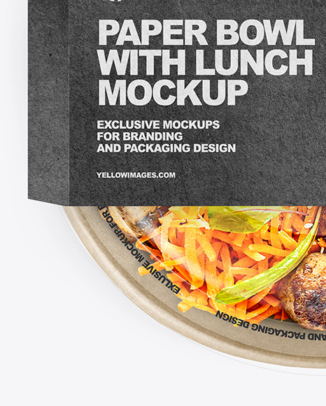 Paper Bowl With Lunch Mockup PSD #5