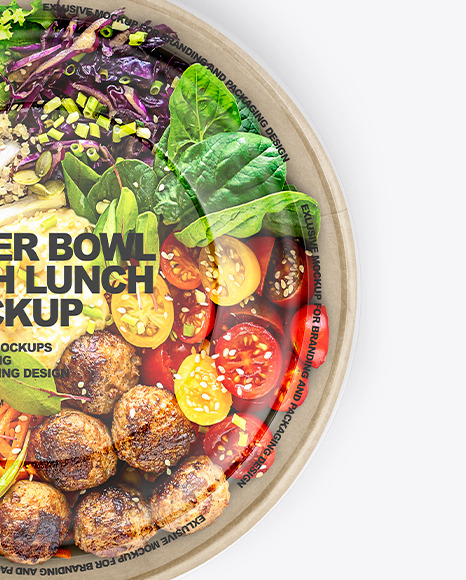 Paper Bowl With Lunch Mockup PSD #6