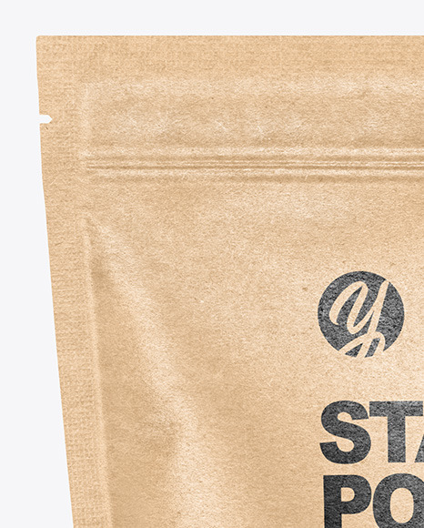 Kraft Paper Stand up Pouch Mockup PSD #1