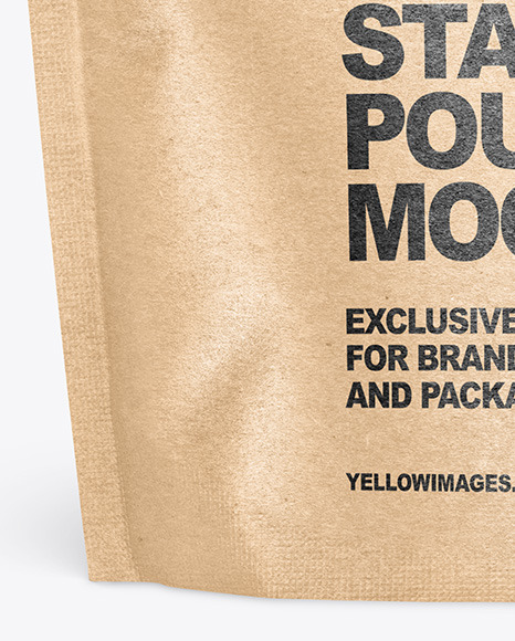 Kraft Paper Stand up Pouch Mockup PSD #6