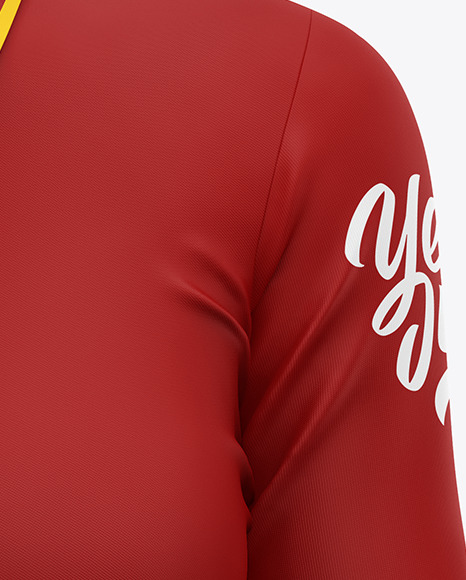 Women s Long Sleeve Polo Shirt Mockup PSD #6