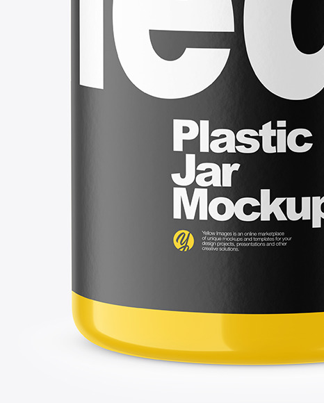 Glossy Plastic Jar Mockup PSD #1