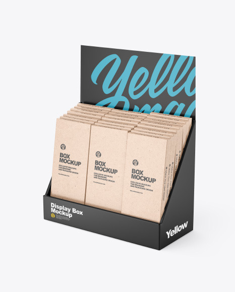 Display Box w  Boxes Mockup   Half Side View PSD #2