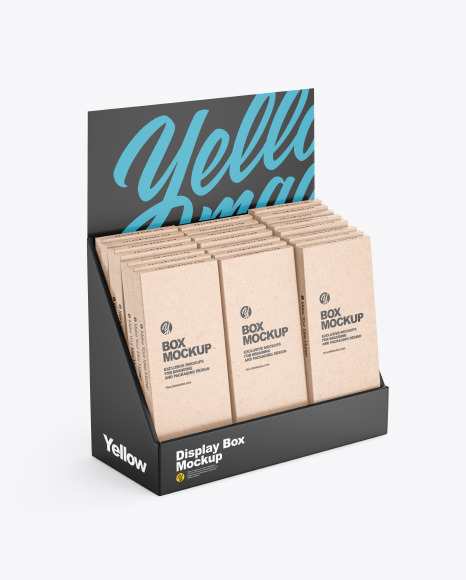 Display Box w  Boxes Mockup   Half Side View PSD #2