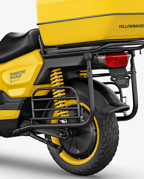Delivery Scooter Mockup   Back Half Side View PSD #1
