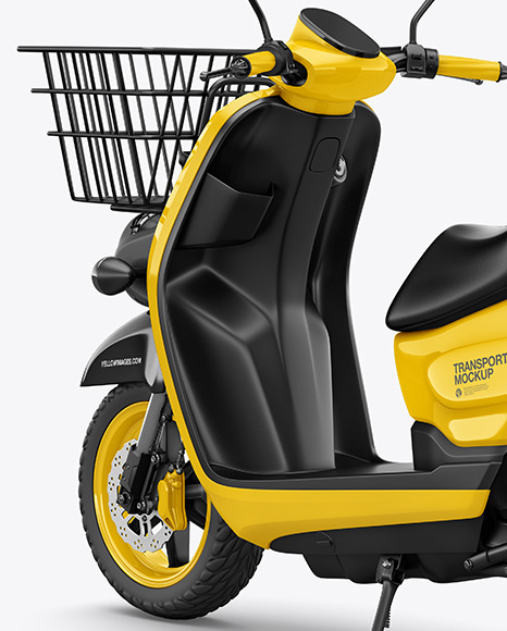 Delivery Scooter Mockup   Back Half Side View PSD #6