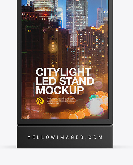 LED Citylight Stand Mockup PSD #1