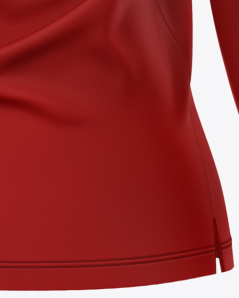 Women s Long Sleeve Polo Shirt Mockup PSD #5