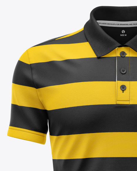 Men s Short Sleeve Polo Shirt Mockup PSD #7