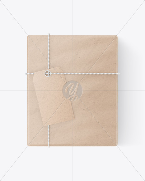 Kraft Paper Gift Box Mockup PSD #1